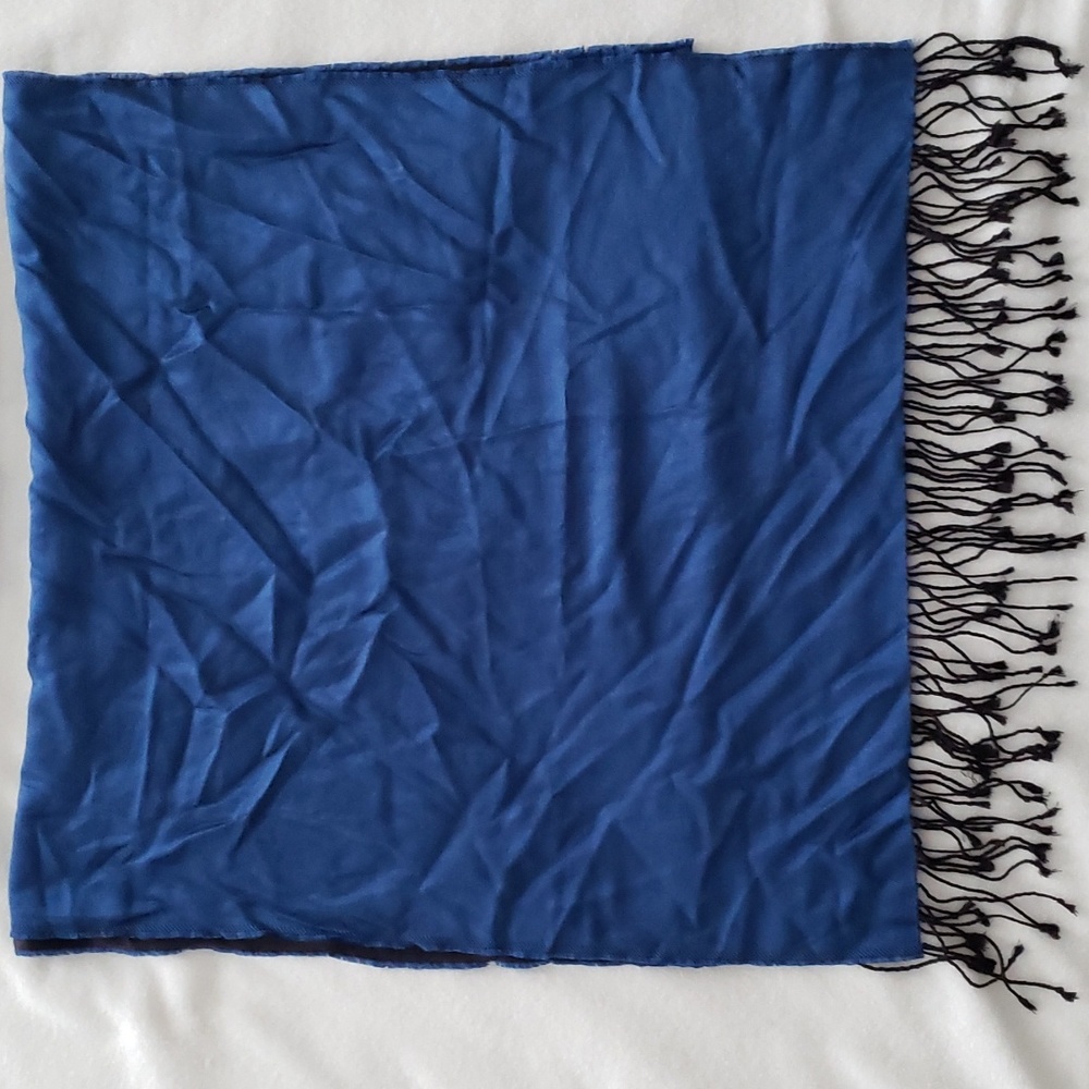 Blue and Black Silk Scarf